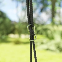 Qaba 24 inch Saucer Tree Swing Set for Kids with Adjustable Hanging Ropes for Outdoor, Backyard, Blue(m-9)