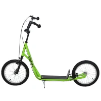 Aosom Youth Scooter Kick Scooter for Kids 5+ with Adjustable Handlebar Front and Rear Dual Brakes, Light Green(m-8)