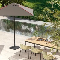 Outsunny Patio Umbrella Base, 32 lbs Concrete Heavy Duty Umbrella Base, Outdoor Umbrella Stand Patio Umbrella Holder for 1.5"/1.9" Umbrella Poles for Outdoor, Lawn, Poolside, Black(m-8)