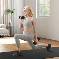 Soozier 2 x 10lbs Dumbbells Set with Non-Slip Grip, Rubber Covered Weights for Men Women Home Gym Workout(m-1)