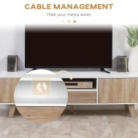 HOMCOM Modern TV Stand Cabinet for TVs up to 72" Flat Screen with Push-open Drawer, Storage Compartment and Cable Management, Rounded-edge Entertainment Center for Living Room, Bedroom(m-4)