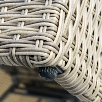 Outsunny 3 Pieces Wicker Patio Furniture Set with Liftable Middle Table, Aluminum Frame Full Assemblied Outdoor Sectional Conversation Sofa Set with 4" Thick Padded Cushions, Beige(m-9)