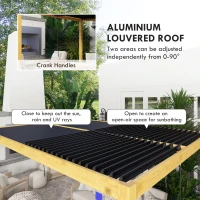 Outsunny Aluminum Louvered Pergola with Adjustable Roof, 10' x 13' Hardtop Gazebo for Patio, Deck, Garden, Yard, Beach(m-4)