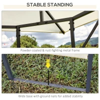 Outsunny 10' x 10' Patio Gazebo, Outdoor Gazebo Modern Canopy Shelter with Vents Roof and Steel Decorative Columns, for Garden, Lawn, Backyard and Deck(m-6)