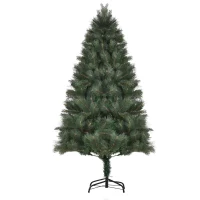 HOMCOM 5FT Artificial Pop-Up Christmas Tree Holiday Home Decoration, Green for Party(m-11)
