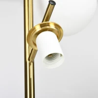 HOMCOM Modern 3-Light Floor Lamp for Living Room, Tree Standing Lamp with Globe Lampshades, 10.75"x10.75"x66.5", Gold(m-9)