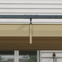 Outsunny 13' x 10' Patio Pergola with Retractable Canopy, Outdoor Sun Shelter, Yard Shade, Khaki(m-7)