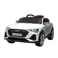 Aosom 12V Kids Electric Ride On Car, Audi E-tron, Battery Powered Toy with Parent Remote Control, Suspension System, Auxiliary Wheels, LED Lights, Music and Horn,  MP3 Player, White(m-11)