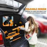 Soozier Foldable Electric Scooter for Kids Ages 6-14, with Seat and 2 Adjustable Heights, Max 6km Range & 12km/h, Orange(m-6)