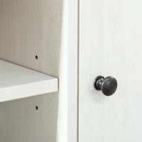 HOMCOM TV Stand for 65 Inch TVs, TV Cabinet with Wooden Shelves and Doors, Entertainment Center for Living Room, Bedroom, White(m-8)