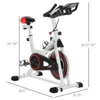 Soozier 18 lb Flywheel Indoor Stationary Bike with LCD Monitor, Adjustable Height & Resistance, & Pedal Cage(m-3)