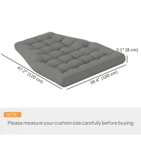 Outsunny Outdoor Swing Cushion, Tufted Patio Cushion Replacement for Garden Chair Egg Chair,  Indoor Outdoor Seat Cushion, Grey(m-3)
