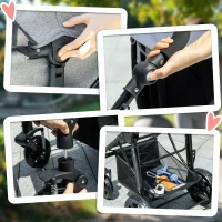PawHut 2 in 1 Dog Stroller with Detachable Carriage Bag, Adjustable Canopy, Safety Leashes, Storage Basket for S Dogs, Grey(m-9)
