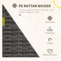 Outsunny Outdoor Furniture with Table, Wicker Furniture with Loveseat and 2 Chair for Garden, Poolside, Grey(m-4)