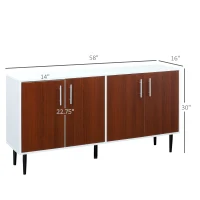 HOMCOM Modern Buffet Sideboard Kitchen Dining Storage Bar Cabinet with Adjustable Shelves Brown(m-3)
