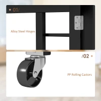 HOMCOM Folding Dining Table with Storage, Drop Leaf Kitchen Table for Small Spaces, Black(m-6)