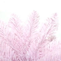 HOMCOM 7' Decorated Christmas Tree Snow Flocked Artificial Christmas Tree with Pencil Shape, Realistic Branches, Pink(m-9)