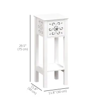 HOMCOM Nightstand Set of 2 with Drawer and Open Storage Shelf White(m-3)