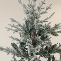 HOMCOM 6 Foot Artificial Nordic Pine Christmas Tree with Snow, Easy Assembly, Hinged Xmas Tree for Home Office Holiday(m-8)