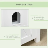 PawHut Cat Litter Box Enclosure with Openable Top, Cat Washroom Storage Side Table with Double Doors, Zinc Alloy Handles, for Indoor Use, White(m-7)