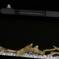 HOMCOM 60" Recessed or Wall Mounted Electric Fireplace Heater with Remote Control, Adjustable Flame Color and Brightness(m-9)