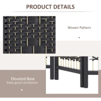 HOMCOM 6 Panel Folding Room Divider Portable Privacy Screen Wave Fiber Room Partition for Home Office Black(m-6)
