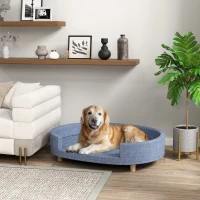 PawHut Dog Couch for Large Dogs with Removable Top, Washable Cover, Blue(m-10)