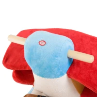 Qaba Baby Rocking Horse Plane Design Plush Stuffed Rocking Chair, Wooden Rocking Horse with Sound, Seat Belt for Boys and Girls Gift, Red(m-9)