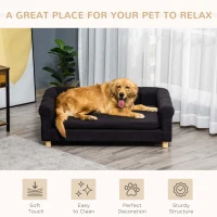 PawHut Modern Pet Sofa Cat or Medium Large Dog Couch W/ Removable Seat Cushion, Black(m-4)