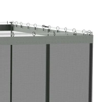 Outsunny Replacement Mosquito Netting for Gazebo 10' x 10' Black Screen Walls for Canopy with Zippers for Parties and Outdoor Activities, Dark Grey(m-9)