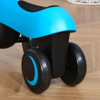Qaba Baby Balance Bike for 18-36 Months, Toddler No Pedal Ride-on Walking Bike with 4 Wheels Gifts for Boys Girls, Blue(m-9)