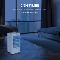 HOMCOM Room Air Cooler with Ice Packs, Ice Cooling Fan Water Conditioner Humidifier Unit with Remote, Timer, Wheels(m-8)