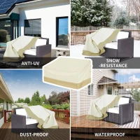 Outsunny Patio Furniture Covers for 3-Seater Garden Bench, Waterproof 600D Heavy Duty Oxford Fabric Outdoor Sofa Cover, Windproof, Tear Resistant, Anti-UV, 59.8" x 34.3" x 31.1"(m-6)