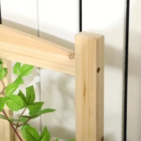 Outsunny Wood Planter Box with Trellis for Climbing Plants, Raised Garden Bed for Outdoor Flowers Herbs, 43"x46"x47", Natural(m-7)