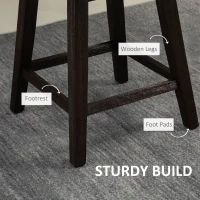 HOMCOM Set of 2 Tufted Bar Stool Chairs, Grey(m-6)