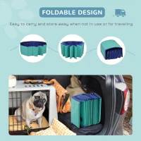 PawHut Φ63" Folding Dog Pool for Large dogs,  Portable Pet Kiddie Swimming Pool, Outdoor/Indoor Puppy Bath Tub with Nonslip Bottom for Dogs & Cats, Green(m-7)