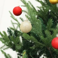 HOMCOM 9 ft Artificial Christmas Tree, Prelit Christmas Tree with 300 LED Lights, 1939 Branch Tips and Wide Metal Base, Green(m-9)