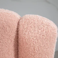 HOMCOM Faux Cashmere Bar Stools Set of 2 Counter Height Bar Stools with Back for Home Kitchen, 20.5"x19.7"x36.6", Pink(m-9)