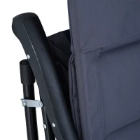 Outsunny 3pc Patio Foldable Rocking Chair Set, Outdoor Rocking Chairs and Table Bistro Set w/ Padded Seat, Headrest, Backrest for park, backyard, garden, Blue(m-10)