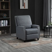 HOMCOM Modern Push Back Manual Recliner Chair Fabric Upholstered Armchair Home Lounge Sofa for Living Room & Bedroom(m-1)