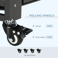 PawHut 37" Heavy Duty Dog Crate, Foldable Dog Cage on Wheels with Double Locks, Removable Tray, Openable Top, Double Doors, Indoor Outdoor Use, for Small and Medium Dogs - Black(m-9)