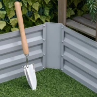 Outsunny 2pc 29" Elevated Herb & Vegetable Planting Box Kit w/ Versatile Uses, Gray(m-7)