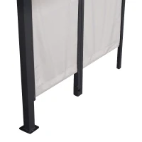 Outsunny 8' x 8' 3-Piece Patio Bar Set with Gazebo Canopy 2 Bar Stools and Bar Table with Storage Shelf for Poolside, Backyard, Garden(m-9)