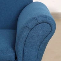 Qaba Kids Sofa, Toddler Couch with Storage Compartment, Children Chaise Lounge, Armrest Chair for Preschool for Kids Room, Kindergarten, Eucalyptus Wood, Blue(m-9)