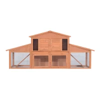 PawHut Deluxe Large Rabbit Hutch Small Animal House Portable Large Outdoor with Run Box(m-11)