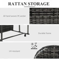 Outsunny Rolling Rattan Pool Cart(m-6)