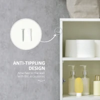 kleankin Tall Bathroom Cabinet, Narrow Bathroom Storage Cabinet with Doors, Drawer and Adjustable Shelves, High Gloss White(m-9)