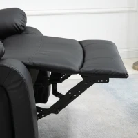HOMCOM PU Leather Reclining Chair with Vibration Massage Recliner, Swivel Base, Rocking Function, Remote Control, Black(m-10)
