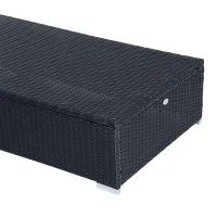 Outsunny Patio Wicker Lounger, Outdoor PE Rattan Single Chaise Lounge, Aluminum Frame Garden Furniture Sun Lounger Bed with Adjustable Recliner Backrest, Cream(m-10)