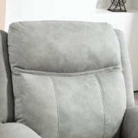 HOMCOM Manual Recliner Chair with Vibration Massage, Side Pockets, Microfibre Reclining Chair for Living Room, Grey(m-9)